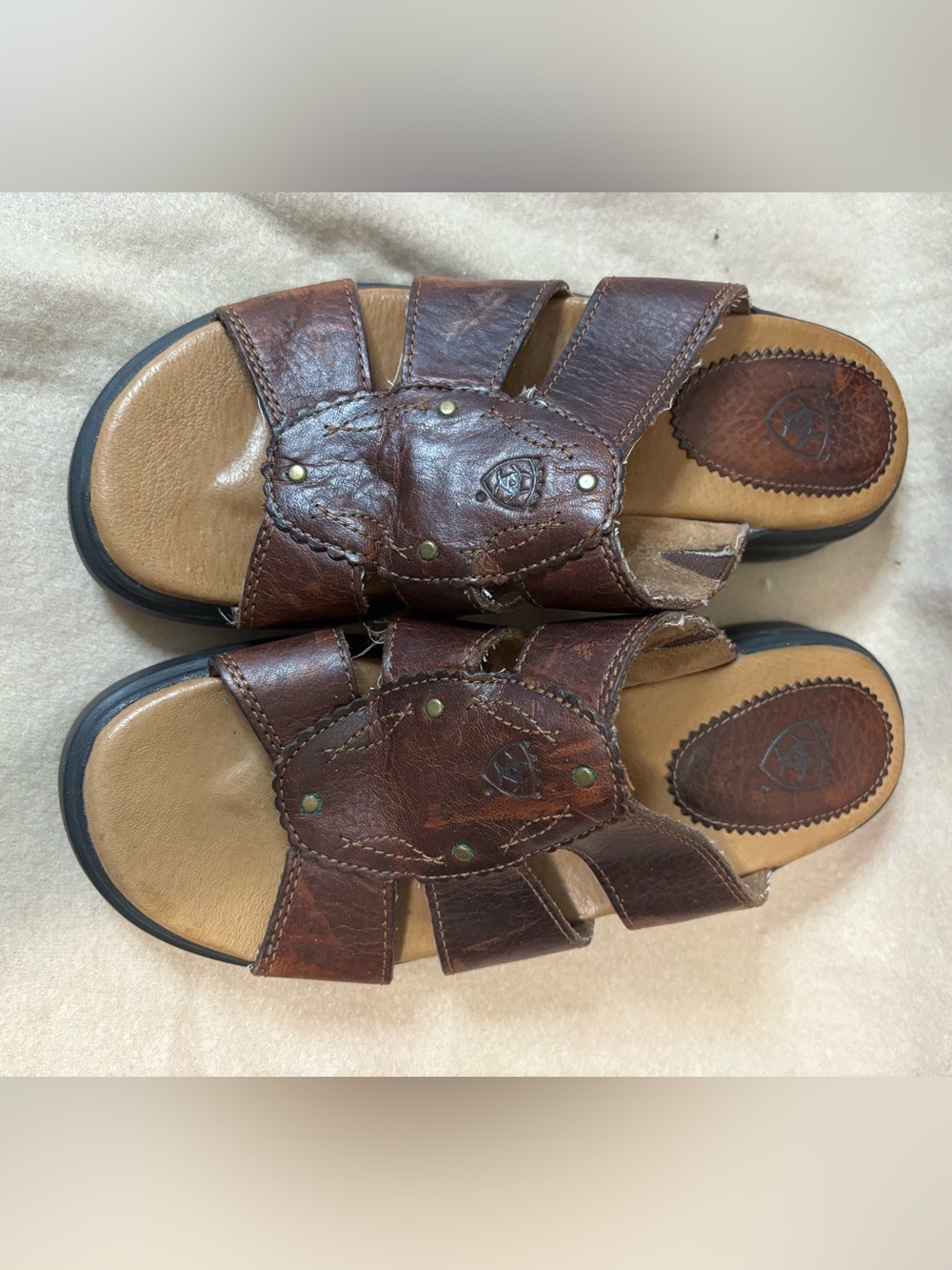Ariat Women's Sandals Slide on Shoes Leather Size 6B VGUC